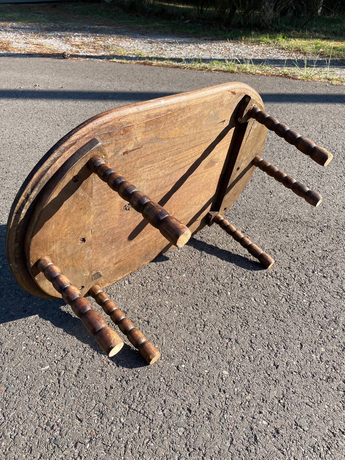 Small coffee table in turned wood