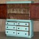 Painted pine linen cupboard or Victorian pantry circa 1860