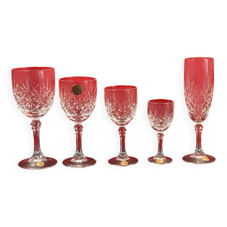 Lot of 60 JG DURAND CRYSTAL glasses, Deauville model, 10 boxes of 6