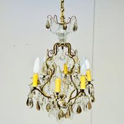 Baccarat Cage Chandelier In Bronze And Crystal Louis XV Style XIX Eme Century