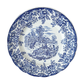 Déjeuner sur l'herbe : assiette vintage porcelaine BP GIEN