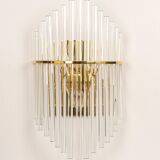 Pairs of magnificent crystal stem wall lights by Christoph Palme, Germany, 1970s.