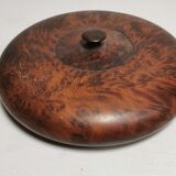 Beautiful Old Box, round, in Elm Magnifying Glass or Thuya