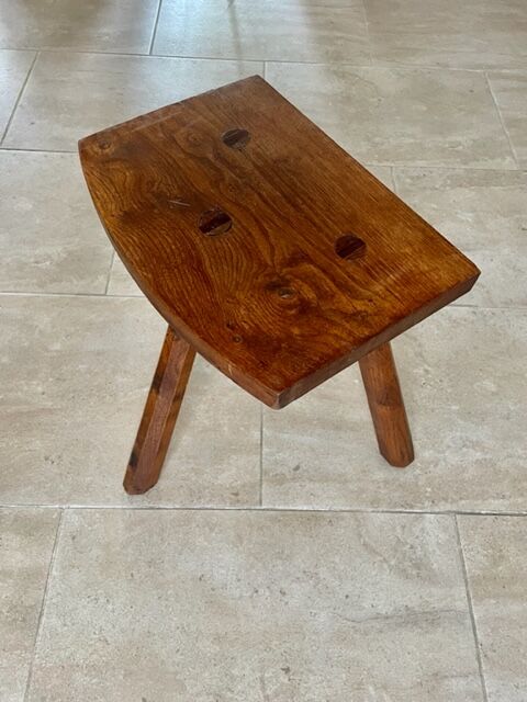 Tripod stool in solid oak 1950