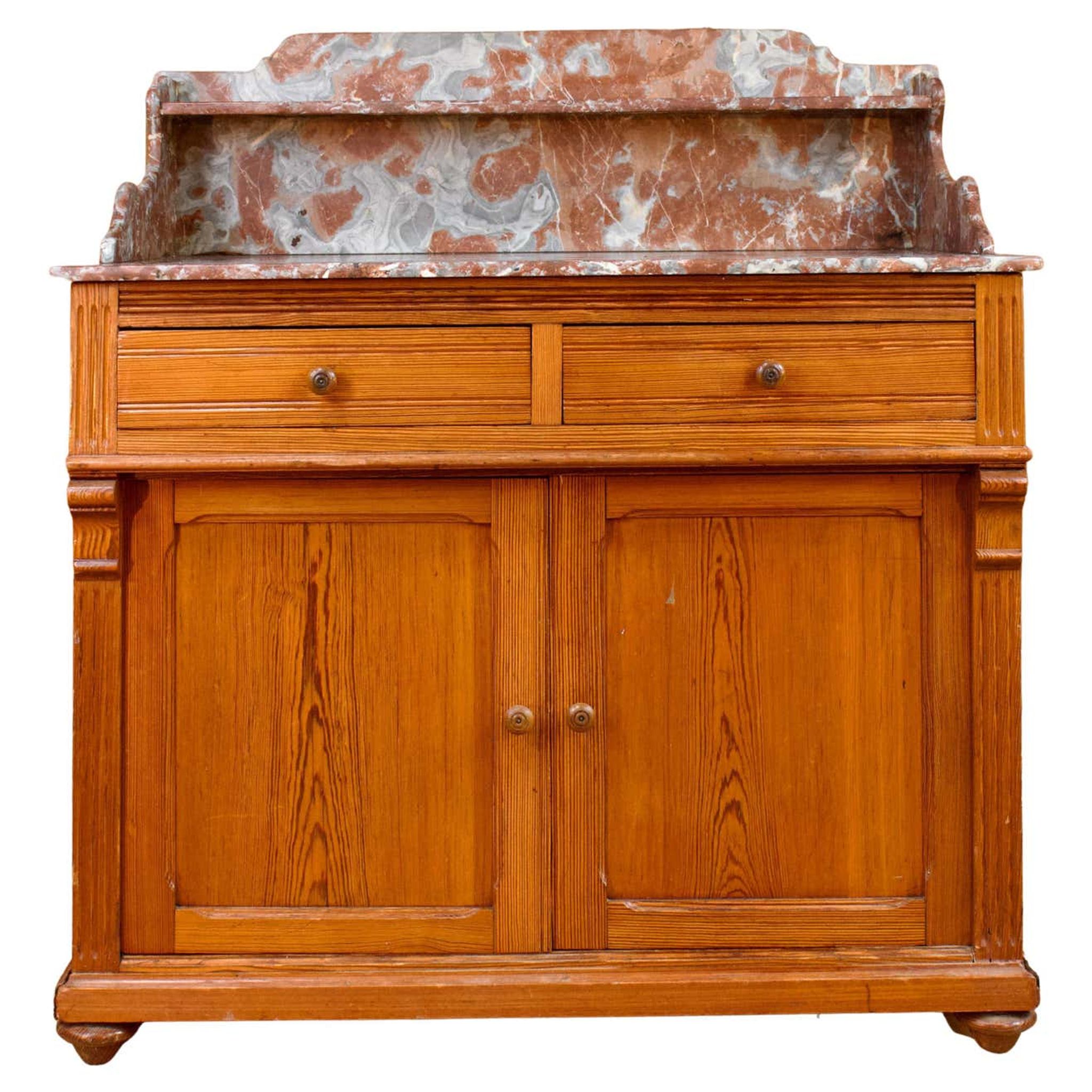 Coiffeuse en bois et marbre du 19ème siècle