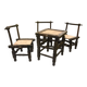 Table and 3 small African chairs set