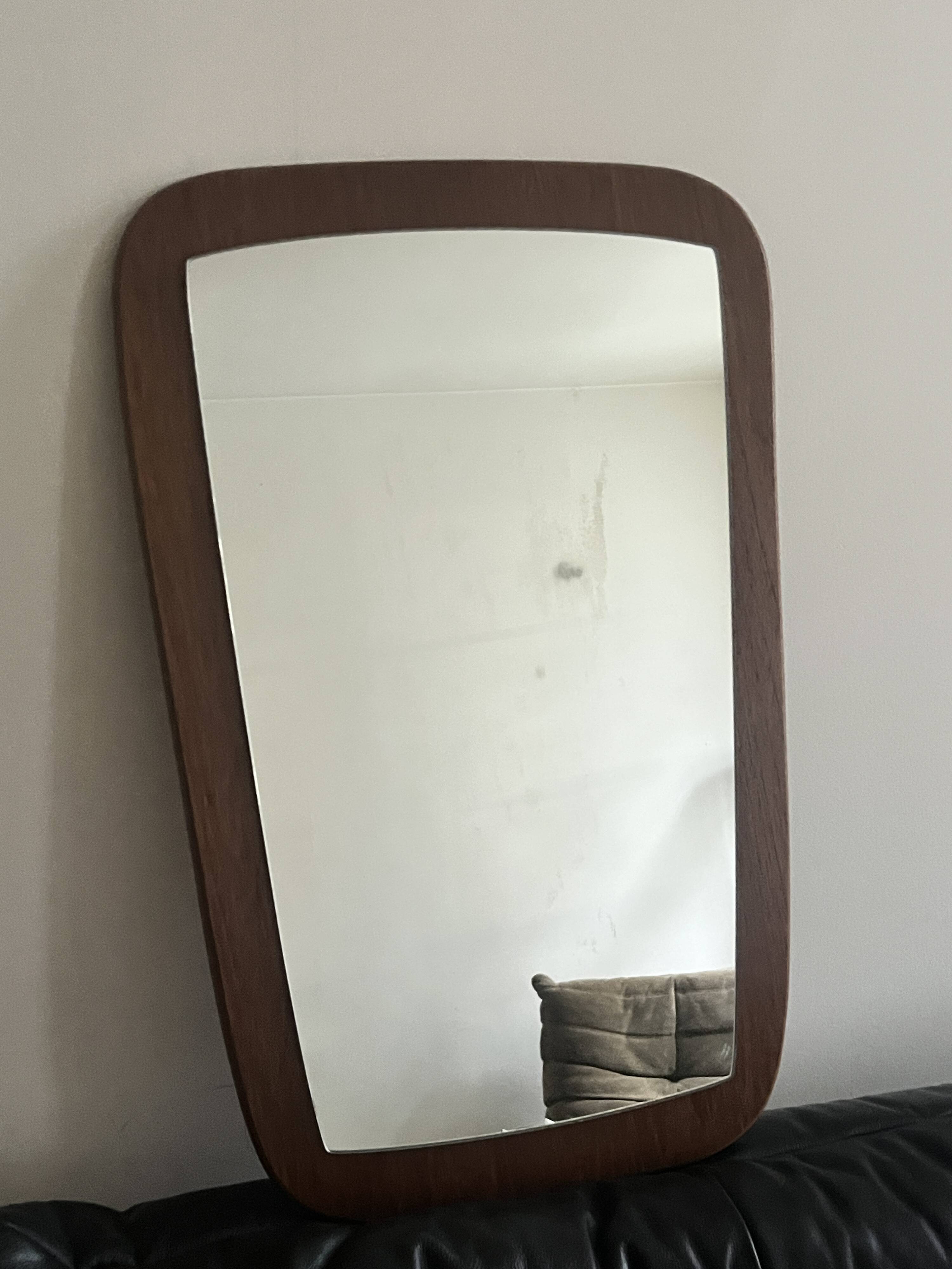Scandinavian teak wood mirror, circa 1950 / 1960