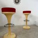 Lot 2 tabourets de bar haut design années 70 design friedrich stückenbreker plastique vintage