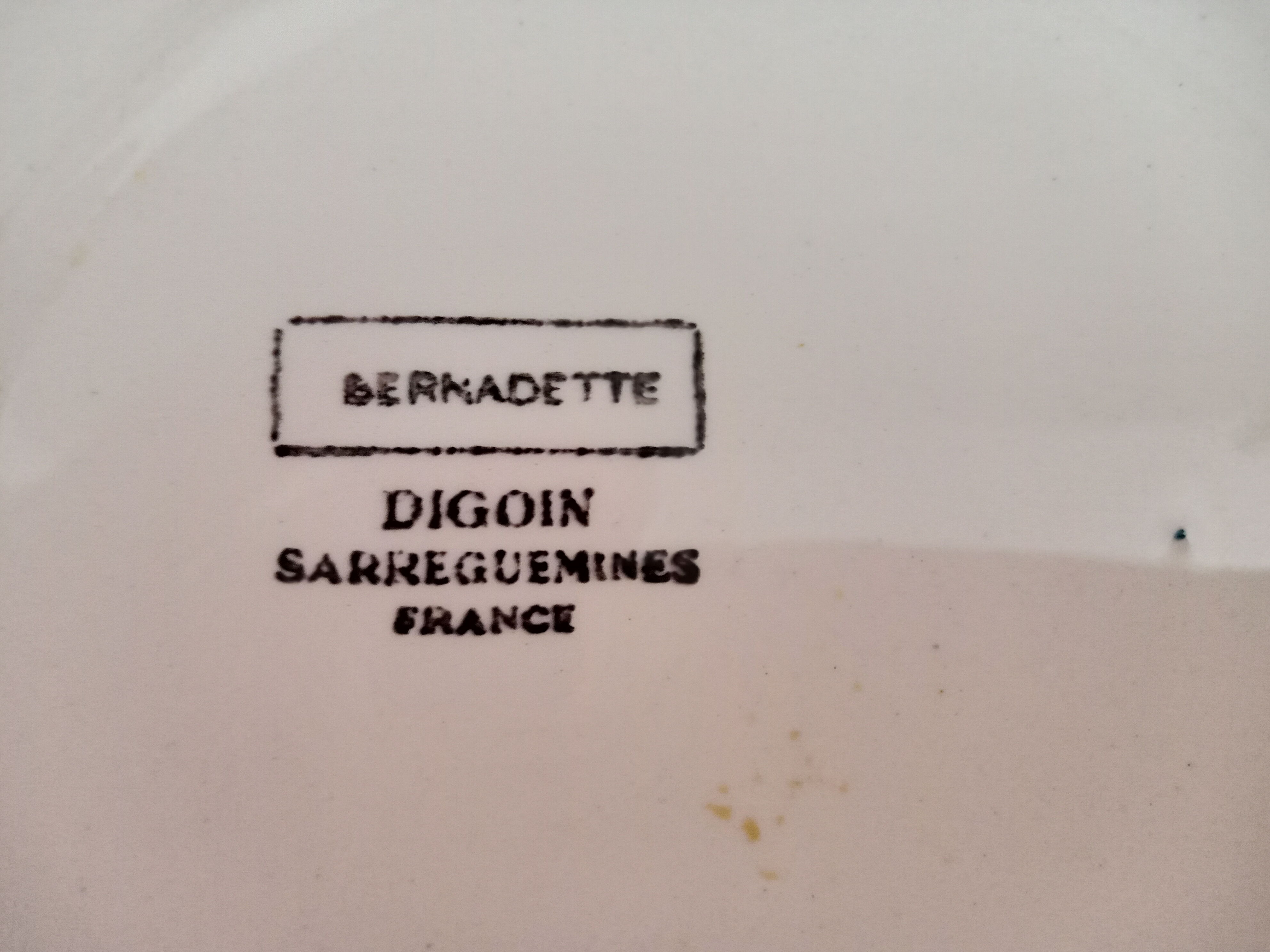 Lot de 9 assiettes plates Digoin Sarreguemines modèle Bernadette
