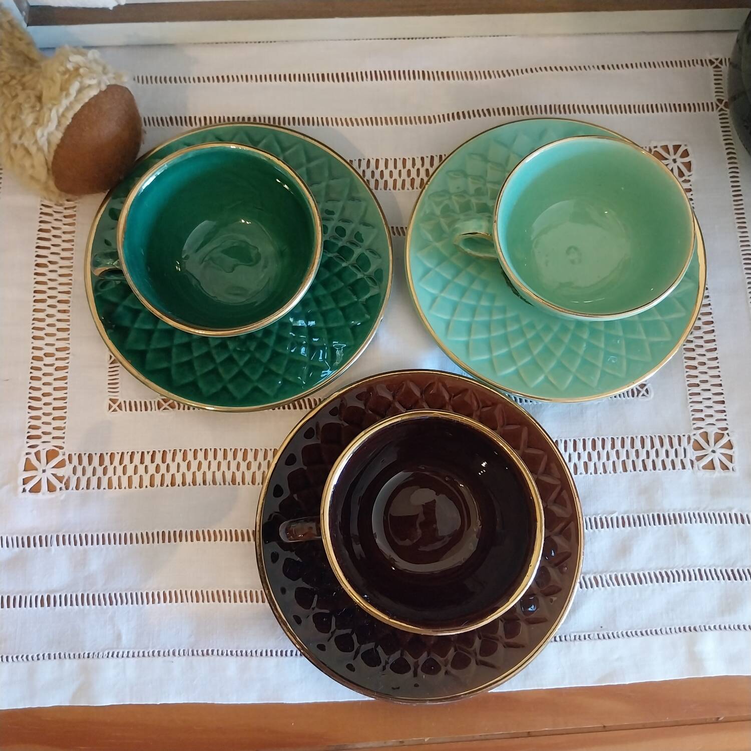 Antique St. Clement cups and saucers