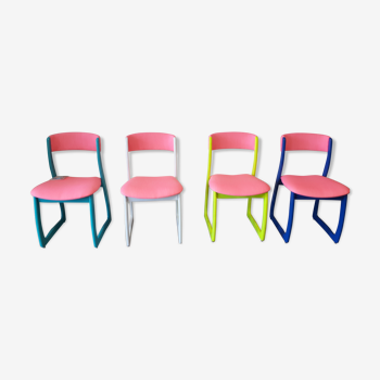 Lot de 4 chaises traineau Self