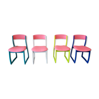 Lot de 4 chaises traineau Self