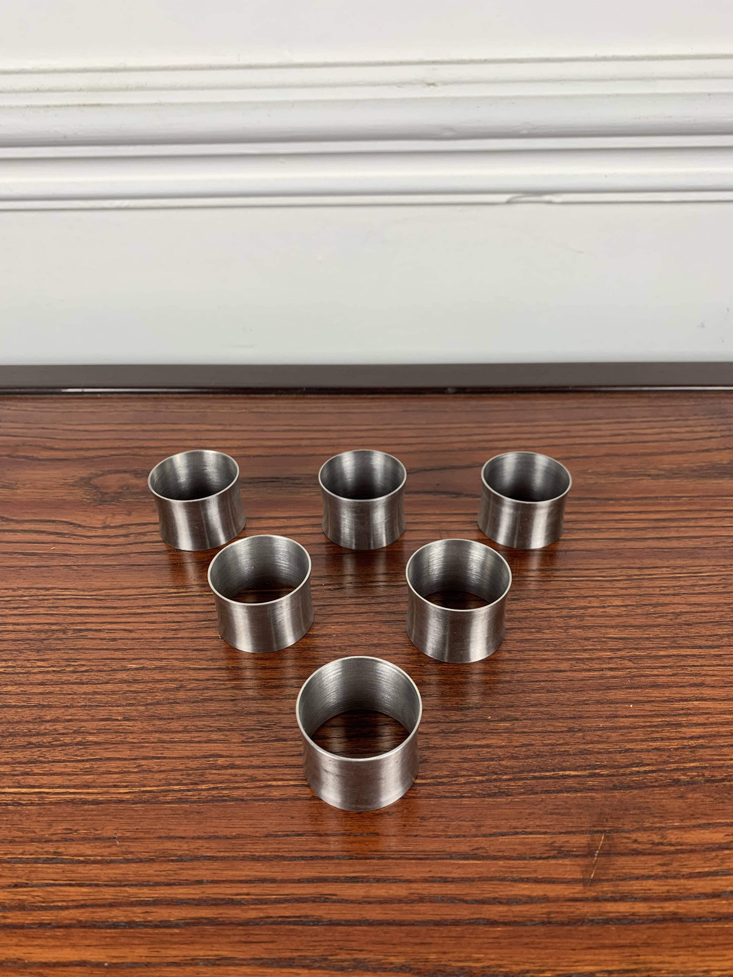 Set de 6 rond de serviette en inox
