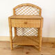 Pair of vintage wicker and rattan bedside tables