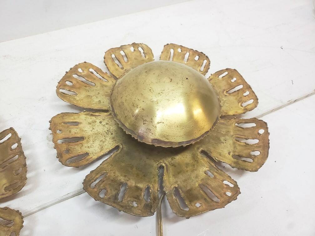 Svend Aage Holm, Paire d'Appliques Scandinaves "flower", 1960