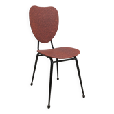 Chaise vintage 70 en métal laqué noir et vinyl rouge atypique