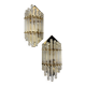Pair of Venini wall lights, Murano cut glass, circa 1970s, Italy