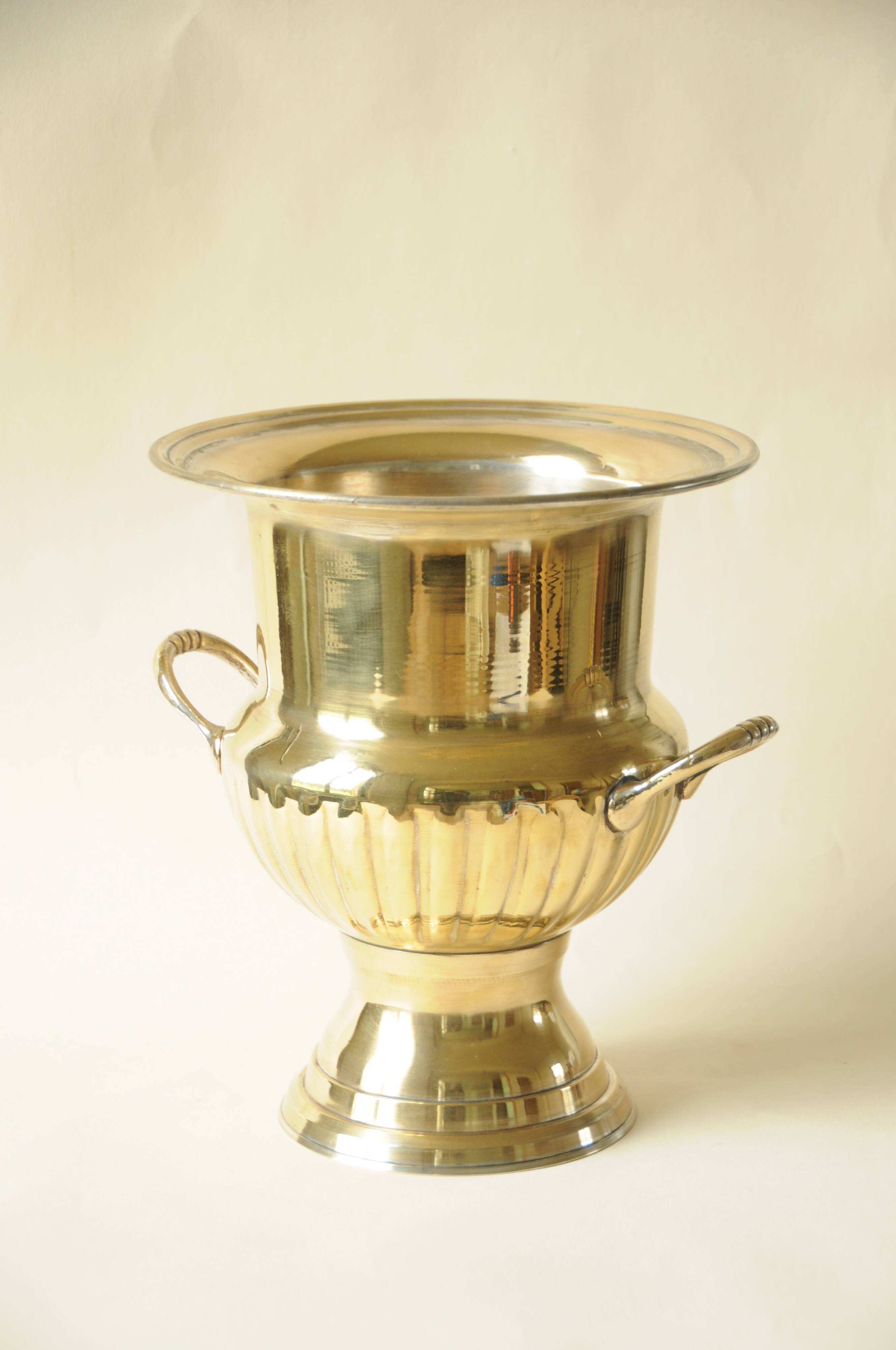Champagne Bucket on Stand in Brass Médicis Vase Design
