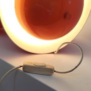 Living room lamp with 4 lights in orange color lacquered metal circa 1970