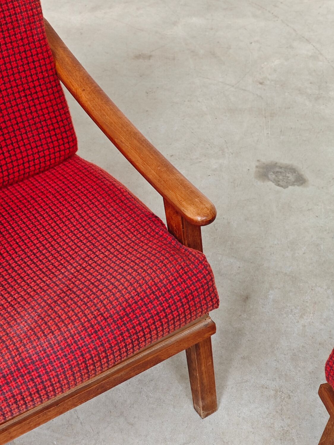 Pair of Scandinavian style armchairs, French made 1970.