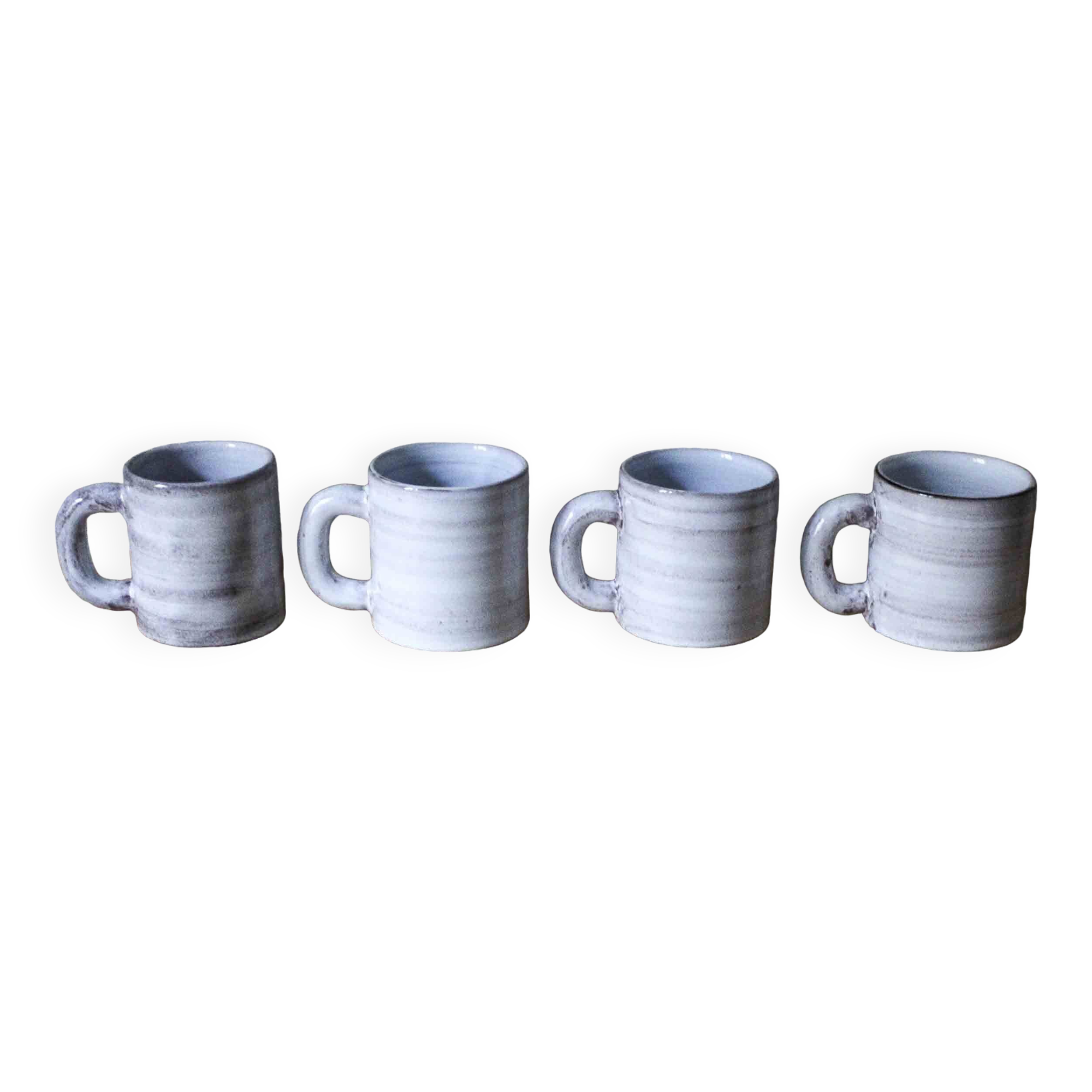 Set of 4 ceramic mugs Grandjean-Jourdan Vallauris 70s