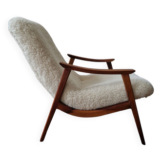 Fauteuil lounge vintage restauré par Gelli, Brésil 1950