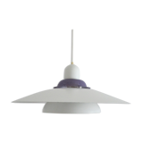 Dansk design white/purple 1980s pendant lamp by Danish Jeka Metaltryk