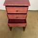Small Chiffonier / Vintage red lacquered rattan storage unit