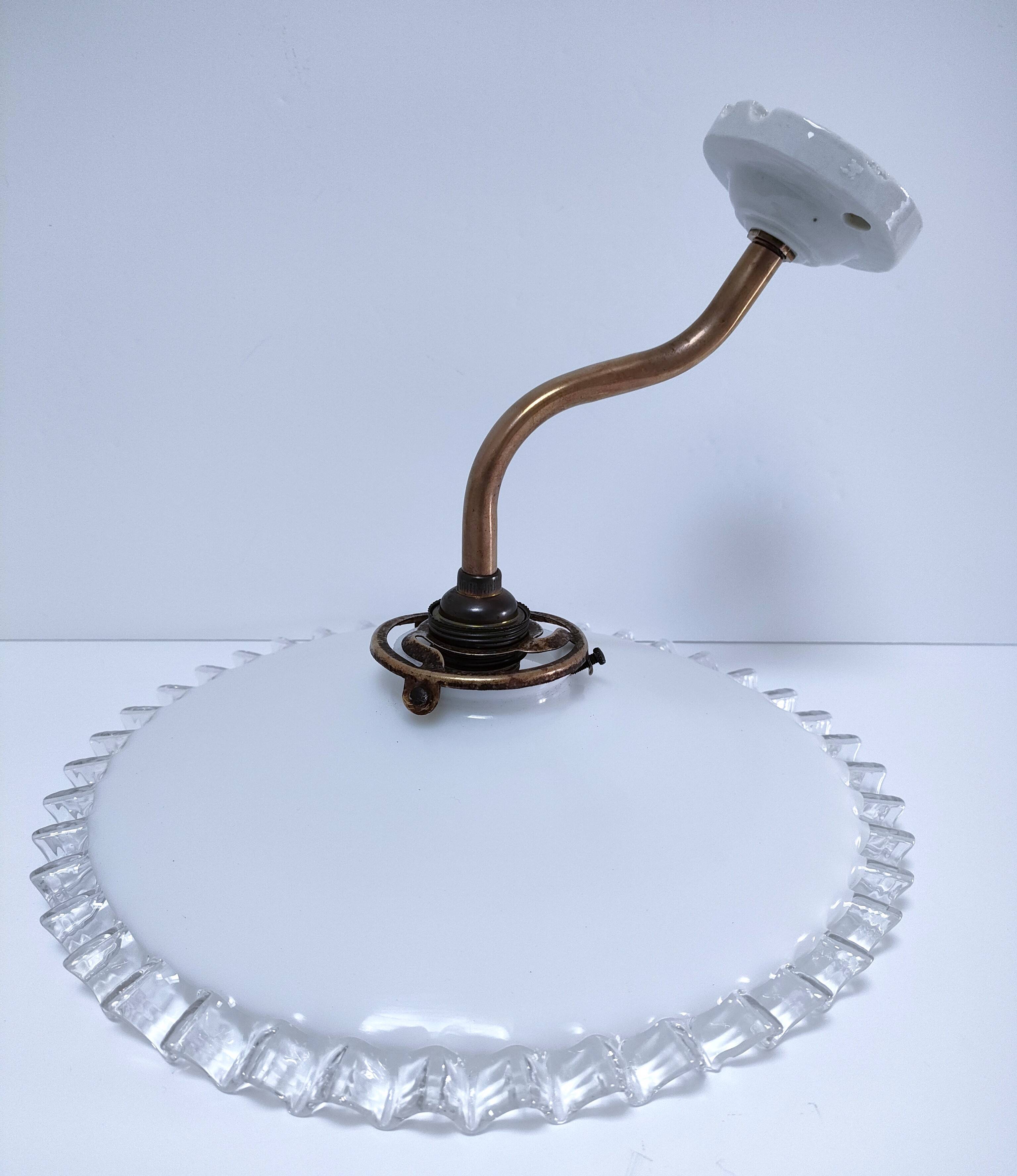 Opaline porcelain brass wall light early 20th century