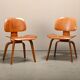 Charles and Ray Eames Early DCW Walnut Plywood Dining Chairs Herman Miller