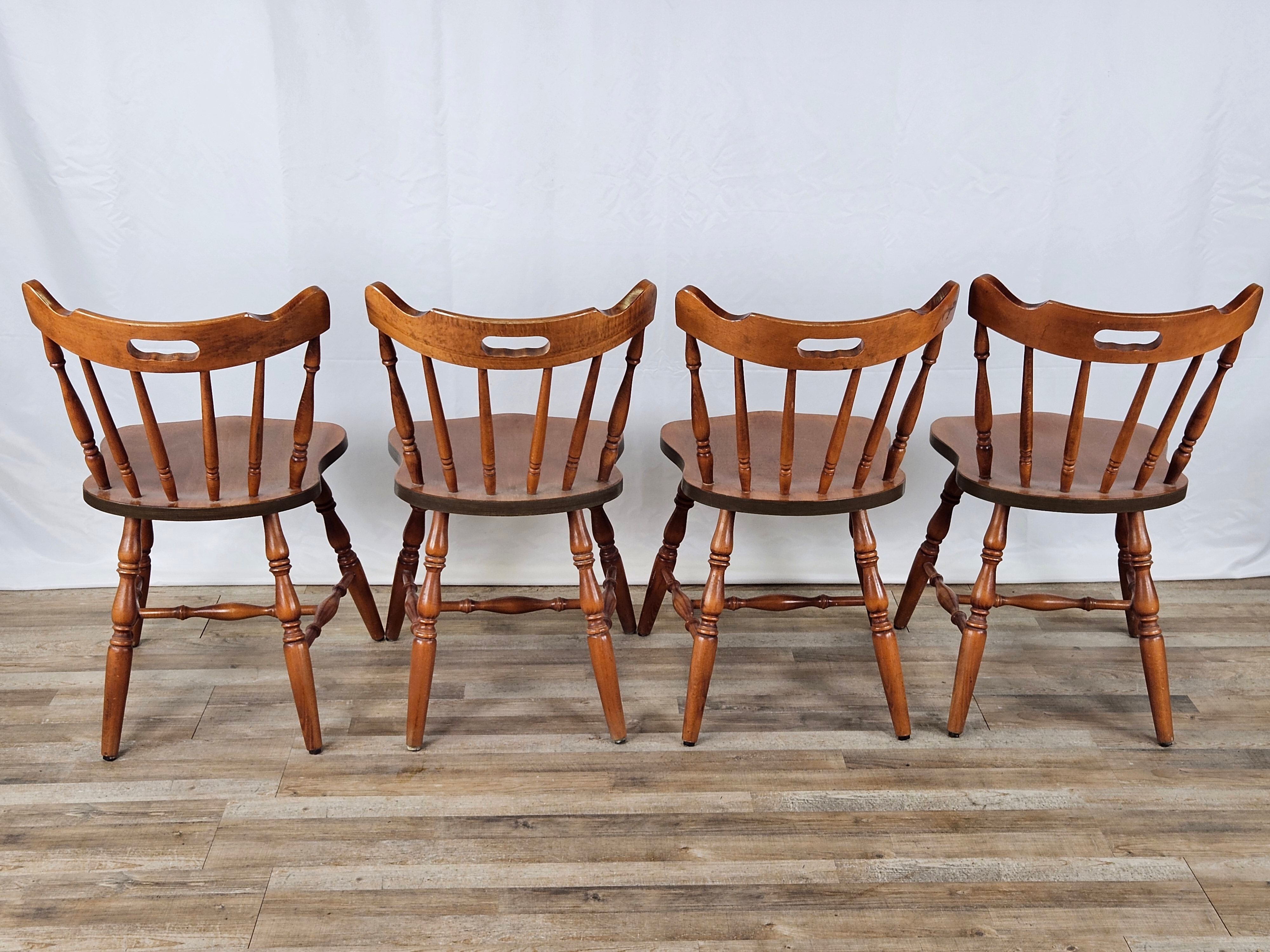 Set of 4 country style chairs, 80s
