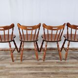 Set of 4 country style chairs, 80s