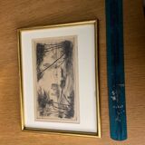 Dessin à l’encre signé P.Baudier