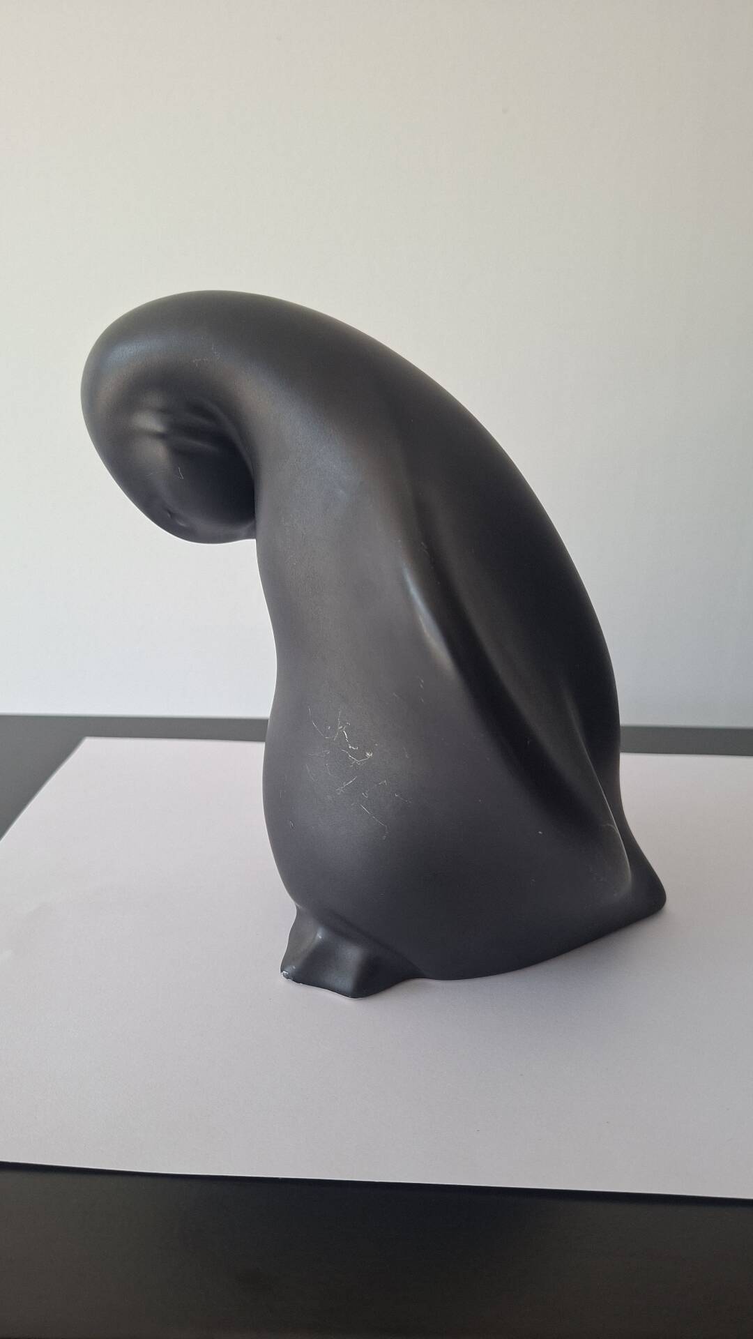 Pingouin En Céramique  Noir Vallauris André Baud