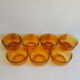 Lot salad bowl codec and 7 cups frosted amber glass sierra 70s