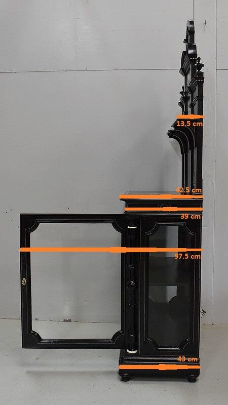 Ceremonial showcase in blackened pearwood, Napoleon III period - 1850