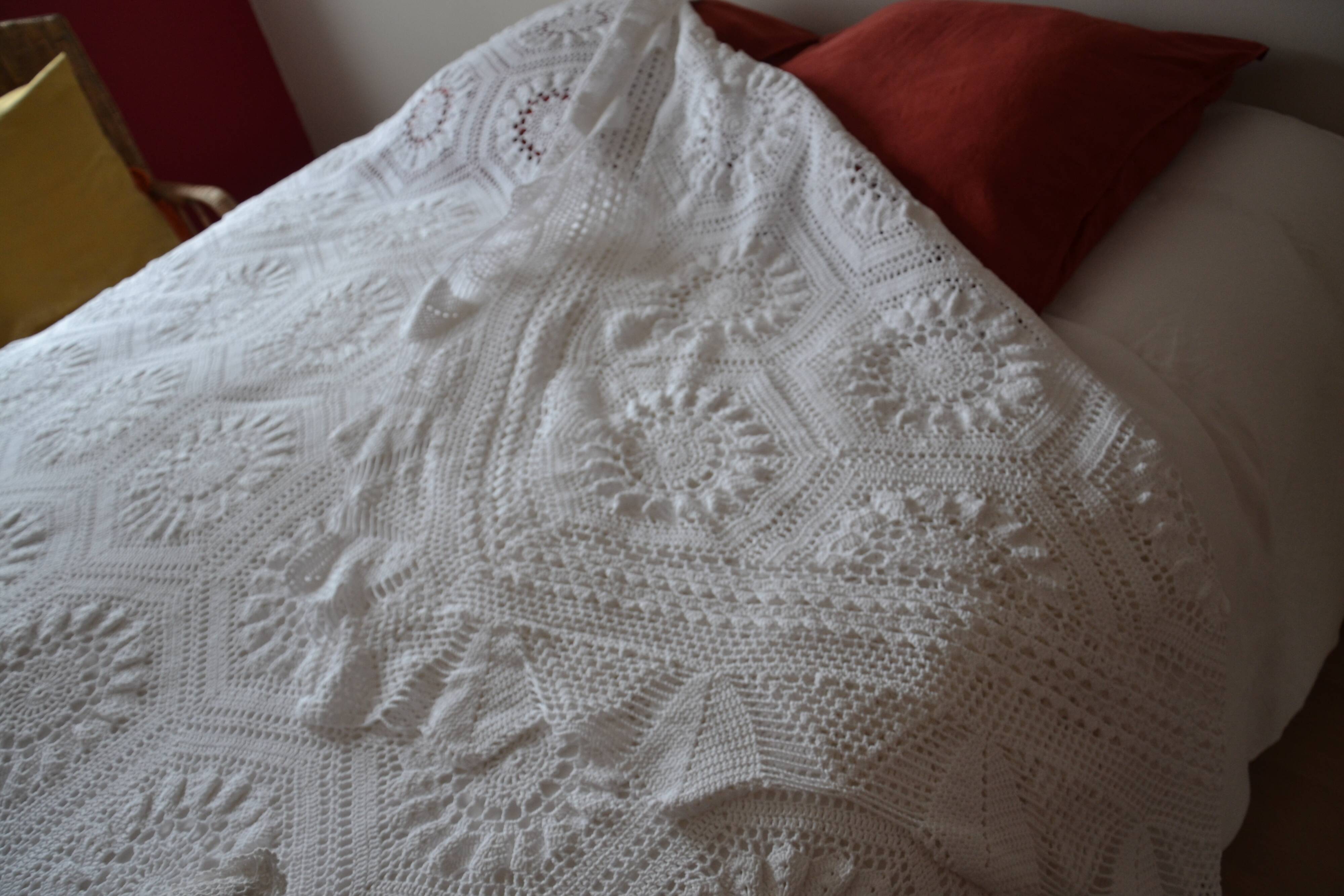 White crochet bedspread