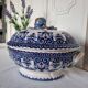 Antique earthenware tureen by Émile Tessier (1887-1971), Malicorne, France