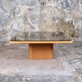 De Sede DS-47 coffee table in cognac leather and mirrored top, Switzerland, 1970s
