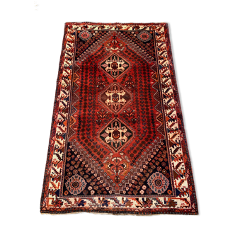 Vintage Traditional Tribal Rug 284x175 cm Wool Oriental HandMade Rug, Red Black