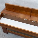 Walnut coffee table with compartment, 1970
