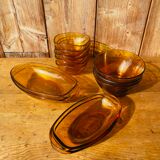 Set of amber brown Vereco bowl