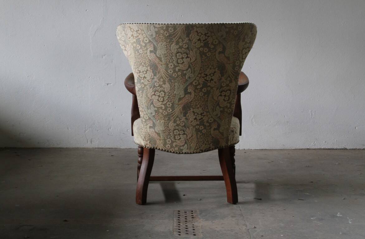 Vintage Danish Art Deco Pair of Armchairs in Solid Oak - 1940s