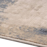 2.4x3.4 m Blue and beige wool rug