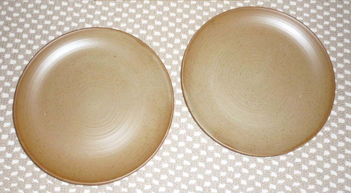Pair of stoneware dessert plates cnp village france