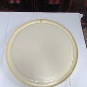 Round mirror in cream plastic, French house Syla, 70s