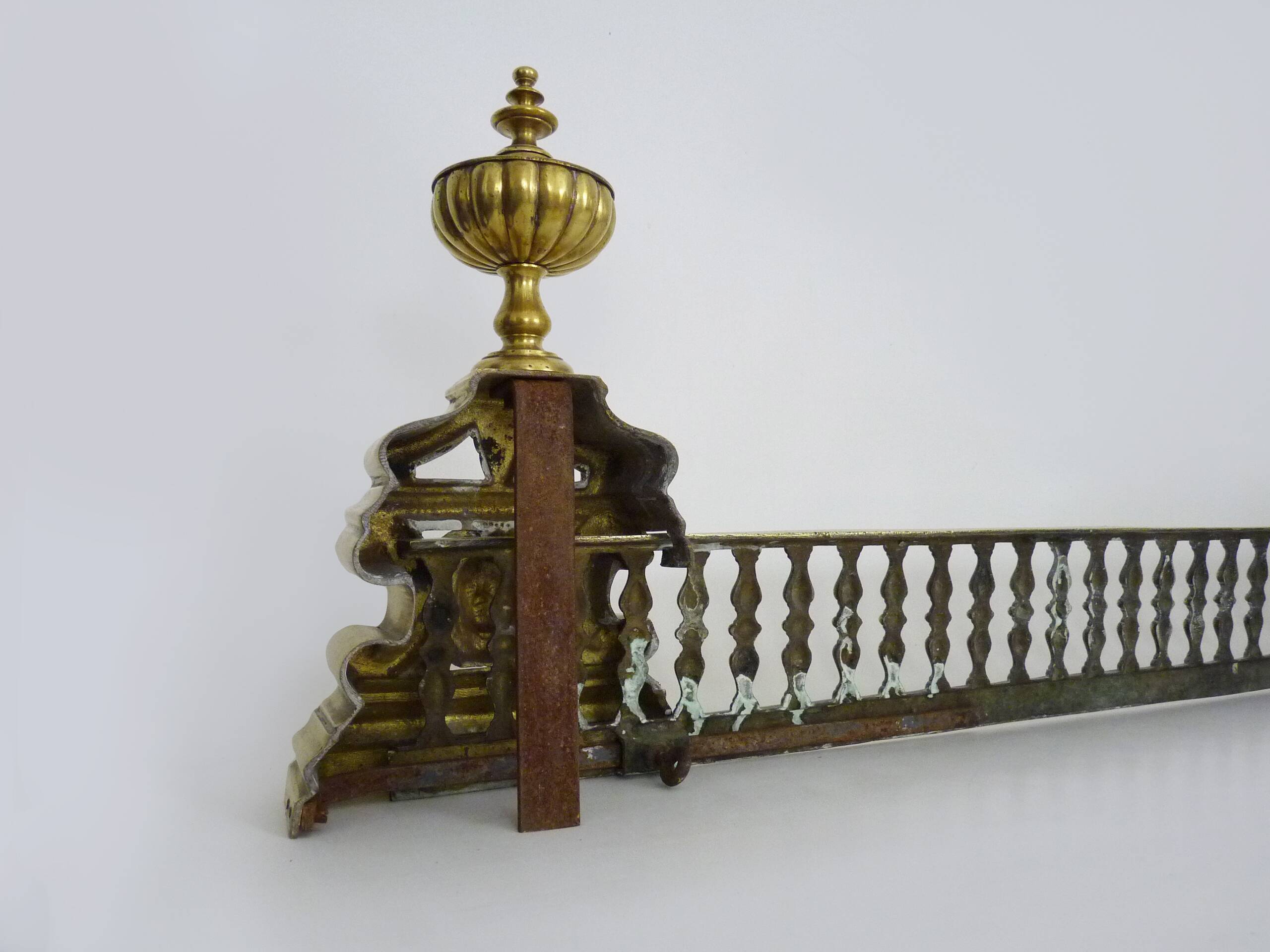 Fireplace bar, fireplace bar, fire bar, fireplace front in gilded bronze