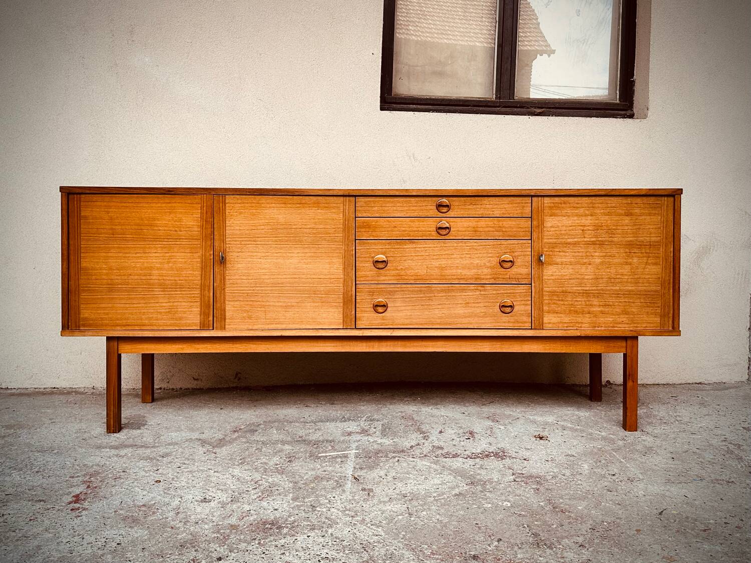 Sideboard, sideboard, vintage Scandinavian teak sideboard, 1960