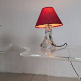 Pair of crystal bedside lamps