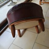Old leather pouf
